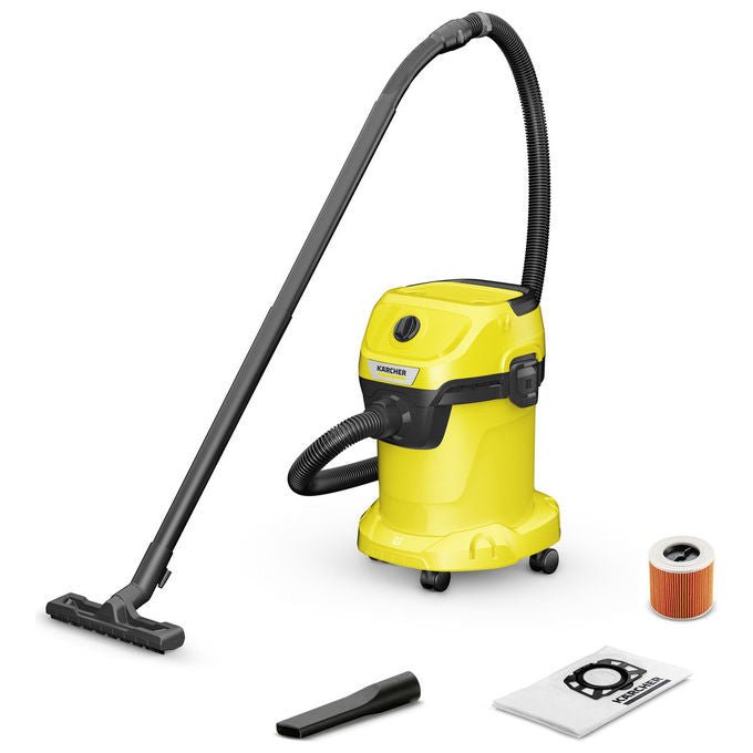Kärcher 1.628-127.0 WD 3 V-17-4-20 Aspirapolvere a Cilindro Secco e Bagnato 17 L 1000 W 74 dB colore Nero Giallo