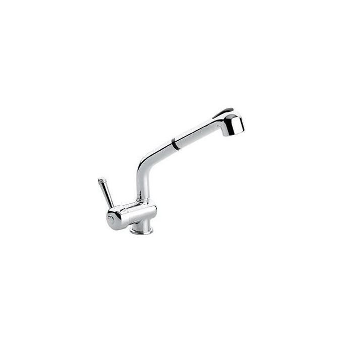 Emmevi 4066 Laguna Miscelatore Monocomando con canna alta e Doccetta estraibile Grigio-Nero