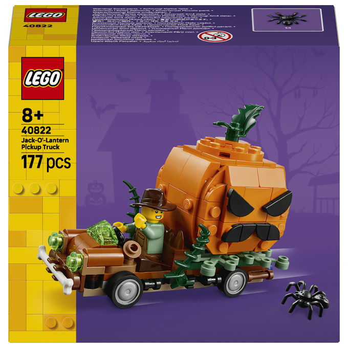 Lego 40822 Iconic Furgone di Halloween con zucca apribile minifigure di agricoltore e ragno giocattolo 177 pezzi colore Multicolore