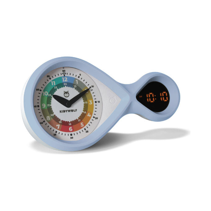 KIDYWOLF 418035 Sveglia digitale con display LED alimentazione USB colore Azzurro