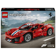 Lego 42235 LEGO Technic Set da costruzione per bambini 882 pezzi con motore V8 pistoni mobili sterzo funzionante portiere e cofano apribili codice digitale Forza Horizon 6 colore Rosso