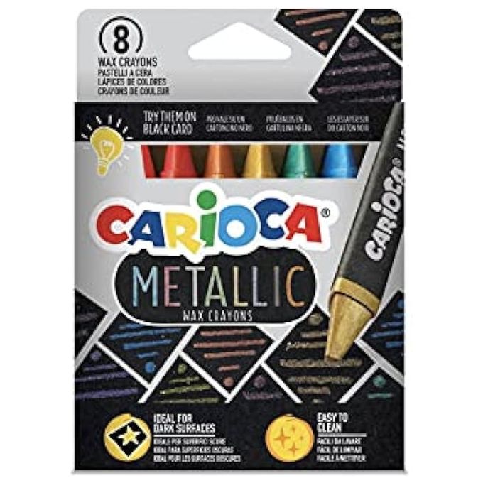Carioca Confezione 8 Pastelli a Cera Jumbo Metallic