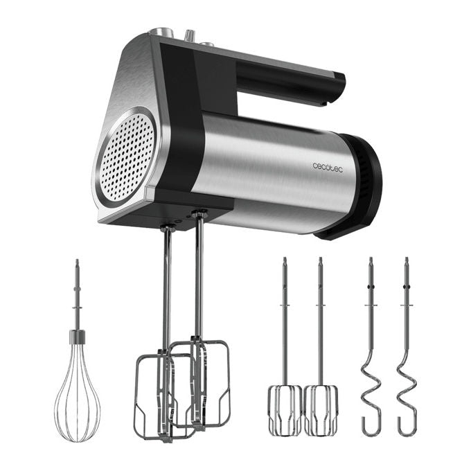 Cecotec POWERTWIST500 Full Steel Batedeira 500 W 5 Velocita' Funzione Turbo Accessori in Acciaio Inossidabile colore Acciaio