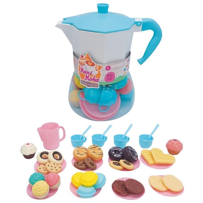 Ods Playset Maxi Moka con Accessori Maisonelle Bianco e Azzurro