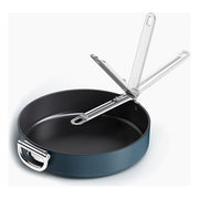 Joseph Joseph 5028420010572 Space Casseruola 30 cm con Manici Pieghevoli Rivestimento Ceramico Antiaderente Non Tossico Adatta a Tutti i Piani Cottura Inclusa Induzione colore Blu