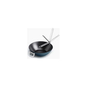 Joseph Joseph SPACEWOK32BLU Wok Antiaderente con Manici Pieghevoli Rivestimento in Ceramica Non Tossica Adatto a Tutti i Piani Cottura Inclusa Induzione colore Blu