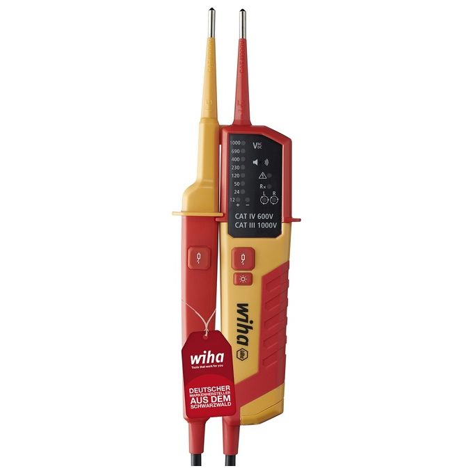 Wiha Tester di Tensione e Continuita' Cat III 1000 V Cat IV 600V Led Acustico