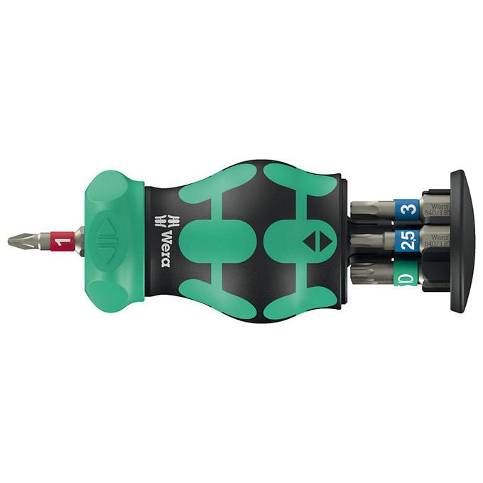 Wera 05004186001 Bicycle Set 5 Set di bit 7 pezzi con cricchetto e portainserti magnetico colore Nero-Verde