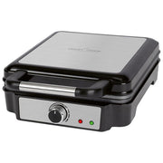 ProfiCook PC-WA 1241 Piastra per Waffle 4 Waffle Quadrati 1200 W Antiaderente Termostato Regolabile colore Nero Acciaio inox