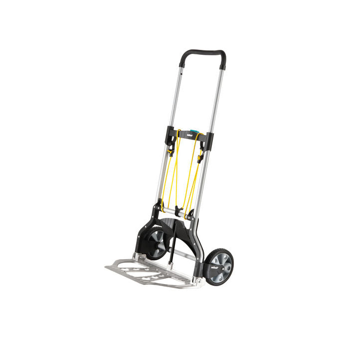 Wolfcraft 5501000 TS 850 Sistema di Trasporto Pieghevole Carico Massimo 100 Kg Ruote Antiforatura Ø 18 cm Manico Regolabile fino a 110 cm colore Nero