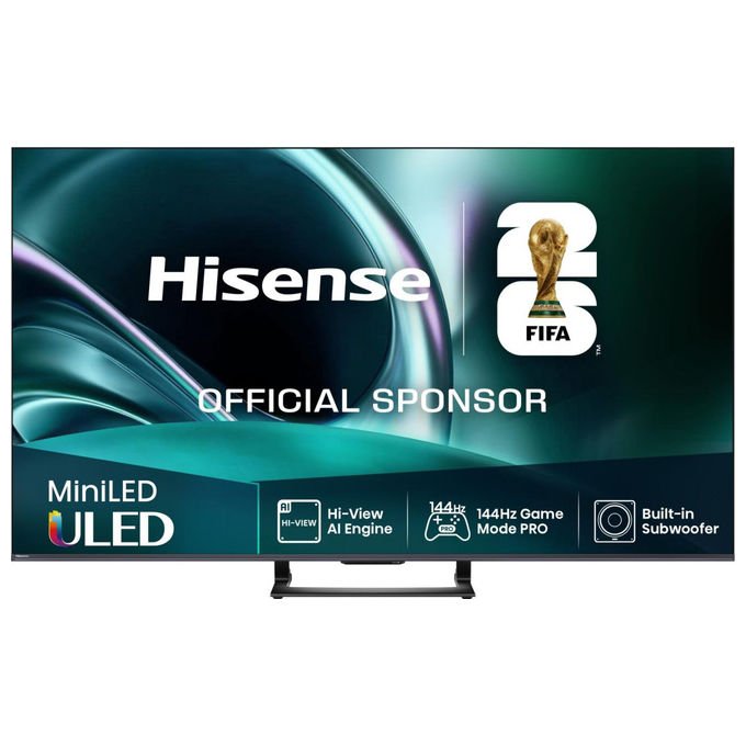 Hisense 55U7Q, tv mini led 55 pollici, 4K UHD, 144Hz, Dolby Vision, Dolby Atmos, ULED, smart tv VIDAA, quantum dot