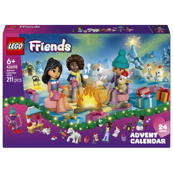 Lego 42698 LEGO Friends Calendario dell'Avvento 2026 con 211 pezzi 3 mini bamboline e 6 mini animali colore Multicolore