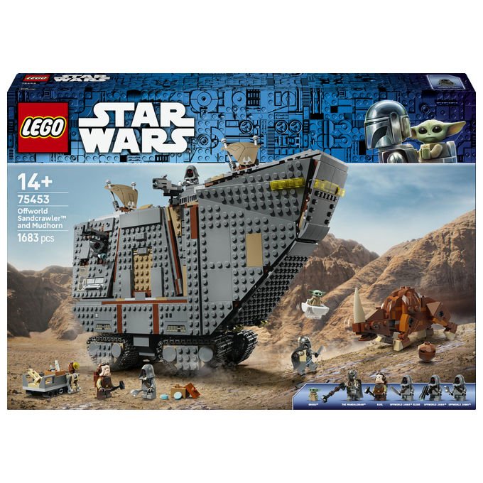 Lego 75453 Sandcrawler e Mudhorn Offworld Set da Costruzione 1683 pezzi con 5 Minifigure e Mudhorn Snodabile colore Multicolore