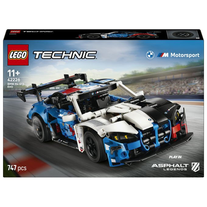 Lego 42226 Technic Auto da Corsa BMW M4 GT3 EVO con Motore V6 Sterzo Funzionante Portiere Apribili 747 Pezzi colore Nero