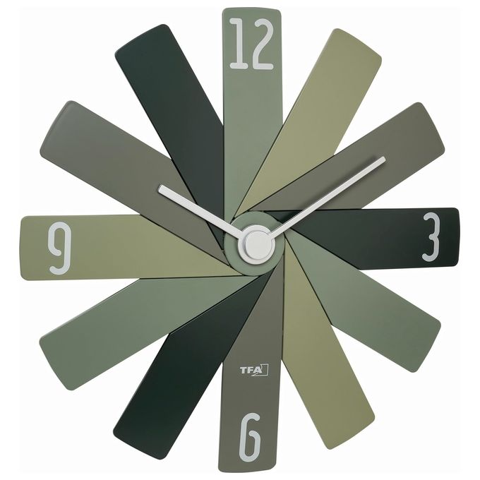 TFA Dostmann Orologio da Parete Analogico Clock in the Box Verde