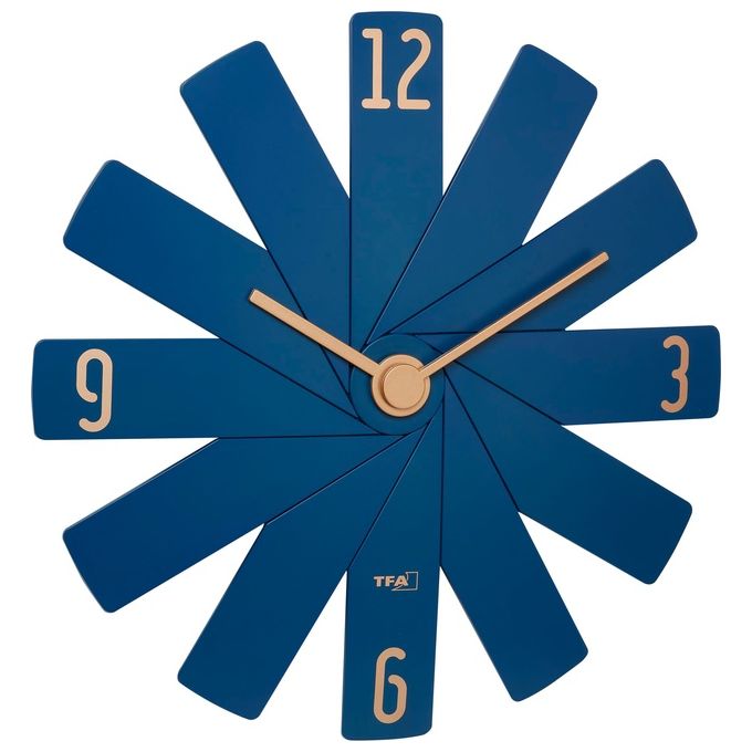 TFA Dostmann Orologio da Parete Analogico Clock in the Box Blu