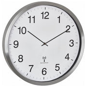 TFA Dostmann 60.3548.02 Orologio da Parete Radiocontrollato Analogico XXL con Cornice in Alluminio e Vetro colore Bianco Argento