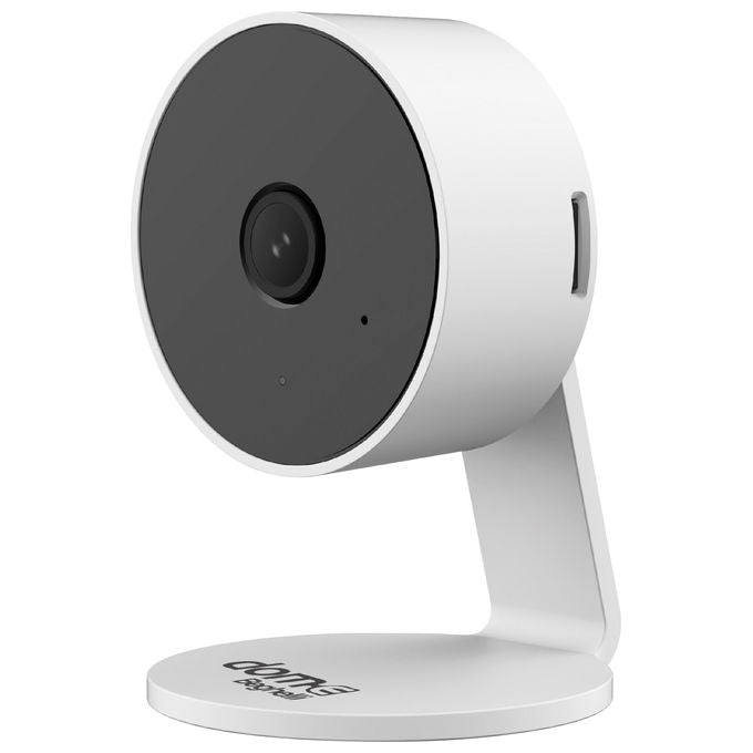 Beghelli 60026 Dom-e Smart Camera Mini Plus Videocamera di Sorveglianza Wi-Fi Full HD 3MP Audio a Due Vie Visione Notturna 10m Rilevamento Movimento Suono Sirena Integrata Compatibile Alexa Google Home colore Bianco