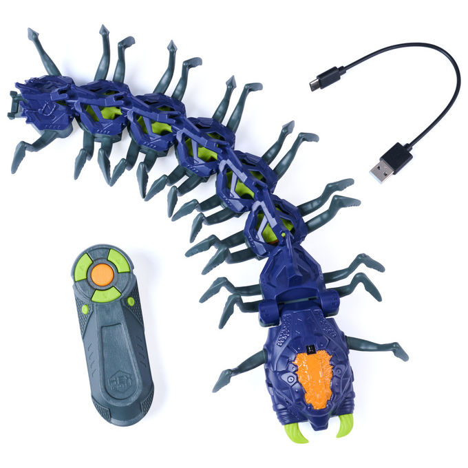 HEX BOTS 6076554 Explodapede Robot Radiocomandato con Occhi Luminosi USB-C Ricaricabile colore Nero