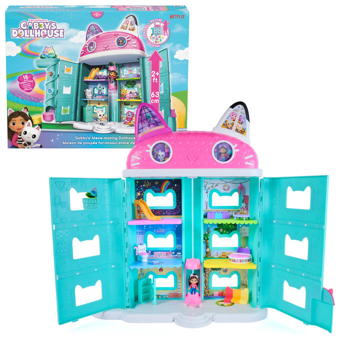 SPIN MASTER 6078219 Casa delle Bambole di Gabby Set di Gioco con Personaggio e Accessori Altezza 63 cm colore Multicolore