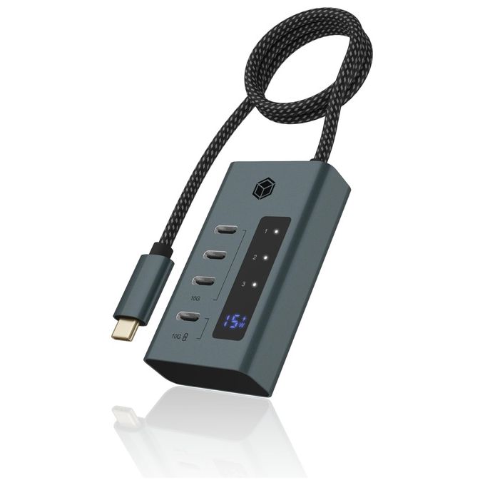 Raidsonic IB-HUB1454-C31 Usb 3.2 Gen 1 Type-c 10000 Mbit-s Blu-Grigio