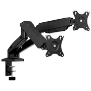 ICY BOX IB-MS204-T Supporto da Scrivania per Doppio Monitor fino a 32'' con Regolazione Altezza e Movimento Swivel e Tilt VESA 75x75 100x100 mm colore Grigio Argento
