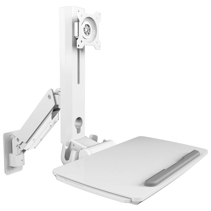 ICY BOX 61108 IB-WS700-W Workstation per Parete Regolabile in Altezza e Rotazione 88,9 cm (35'') con Supporto fino a 10 Kg colore Bianco