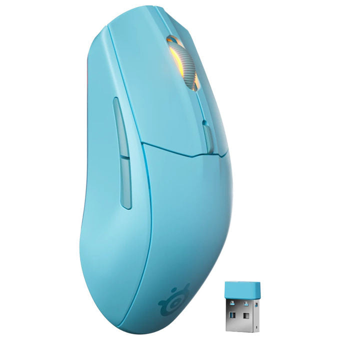 SteelSeries 62526 Rival 3 Wireless Gen 2 Mouse Gaming Sensore TrueMove Air 18000 DPI Connessione Dual Wireless 2.4 GHz e Bluetooth 60 Milioni di Clic Garantiti colore Azzurro