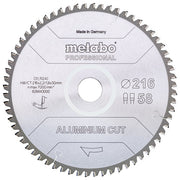 Metabo 628447000 Lama Circolare per Alluminio Diametro 25,4 cm Foro 3 cm 72 Denti Angolo -5° colore Nero