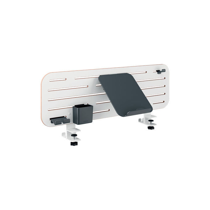 Leitz 65490000 Ergo Pannello forato con accessori Organizer da scrivania con supporto laptop 80 cm x 25 cm compatibile con piani fino a 35 mm colore Bianco