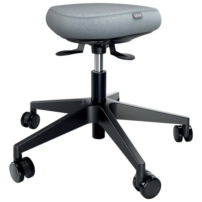 Leitz 65770095 Ergo Sgabello Active con ruote seduta oscillante altezza regolabile da 47 a 60 cm colore Grigio
