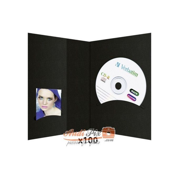 Daiber Busta per Foto con Tasca per Cd-Rom fino 10x15cm Nero 100 Pezzi