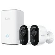 Reolink 6976930224783 Hub 1 + 2x Argus Series B310 Unita' base con sensore 1-2.7'' CMOS risoluzione 2304 x 1296 Pixel Wi-Fi MicroSD fino a 512 GB colore Bianco