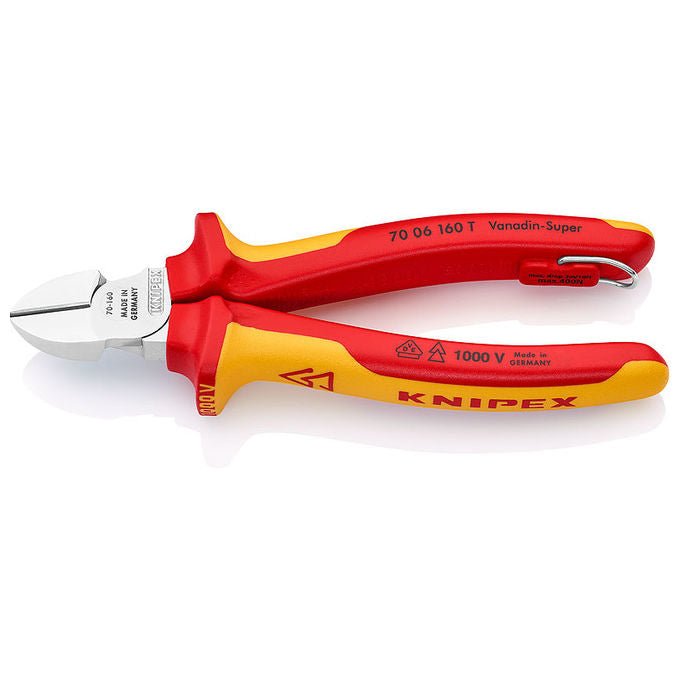 Knipex 70 06 160 T Pinze da taglio diagonale Acciaio al cromo vanadio Isolato 1000 V Lunghezza 160 mm colore Rosso Giallo