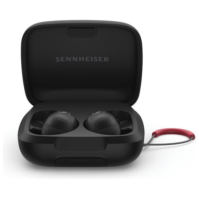 Sennheiser Auricolari MOMENTUM Sport con Fitness Tracker per Frequenza Cardiaca e Temperatura Corporea con ANC Adattivo Nero