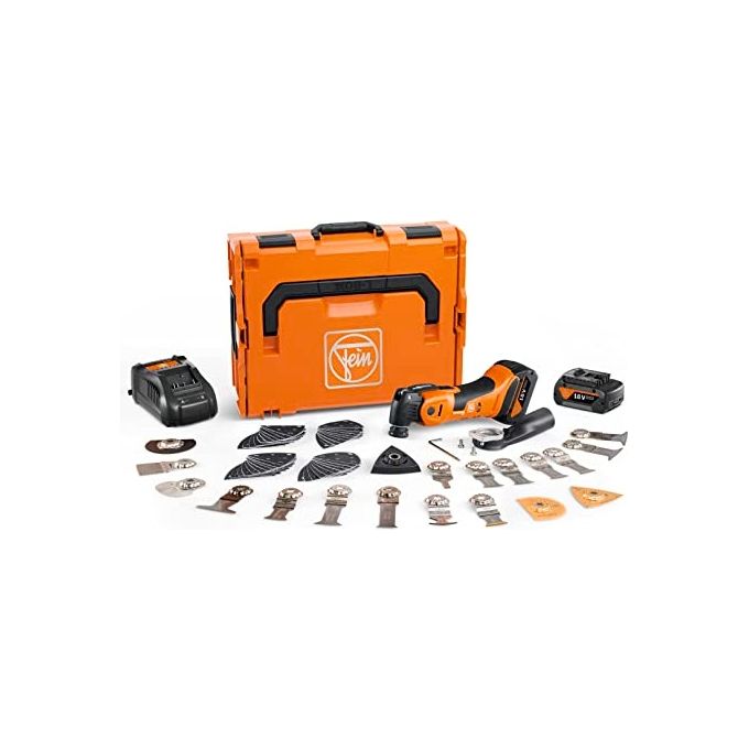 Fein Multimaster AMM 700 MAX TOP 4AH AS Utensile Multifunzione con 60 Accessori Taglio