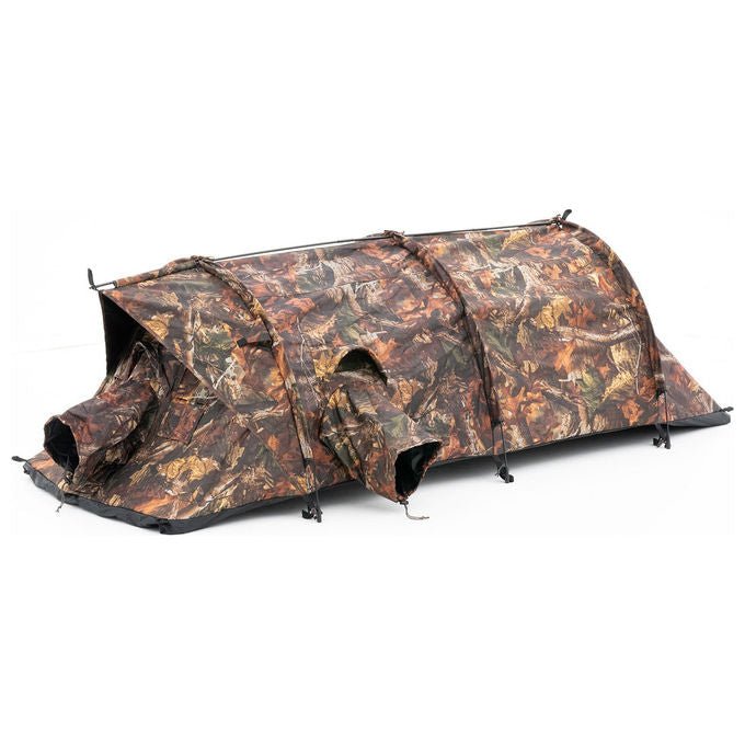 Buteo Photo Gear FALCO MARK IV Tenda per Fotografia Naturalistica con Tre Snoot Fissi Reti Anti-insetto e Pattern Mimetici colore Marrone