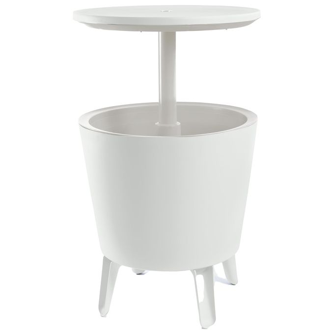 Keter tavolino portaghiaccio COOL BAR in resina 49,5x84,5x49,5h - 30 LT Bianco