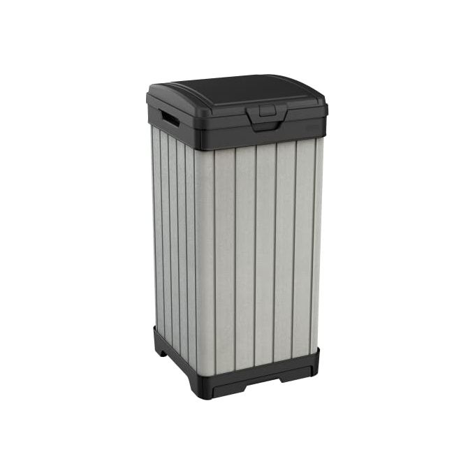 Keter Pattumiera da esterno in resina 41x41x87,4h - 125 Lt. Rockford Bin Grigio