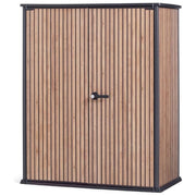 Keter 259078 Signature Venetian Armadio Portaattrezzi da Esterno 1400 L 140x73,6x170,4 cm Resina Effetto Legno Doghe colore Marrone