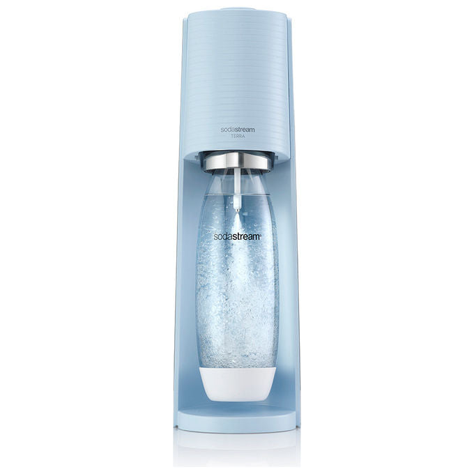 Sodastream 7290113764262 Terra Gasatore per Acqua Frizzante con Cilindro CO2 e Bottiglia 1L Lavabile in Lavastoviglie colore Azzurro