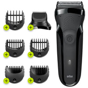 Braun 735742 Series 3 Rasoio elettrico Rotazione Bagnato e Secco 3 testine autonomia 30 min colore Nero