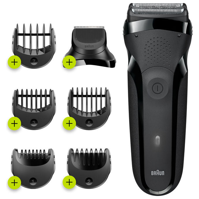 Braun 735742 Series 3 Rasoio elettrico Rotazione Bagnato e Secco 3 testine autonomia 30 min colore Nero