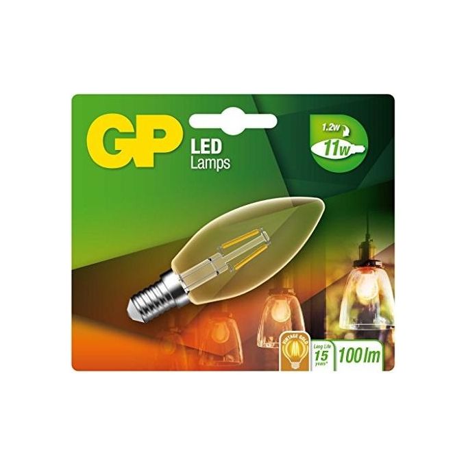 GP Lighting Lampadina Led Candela Oro E14 2W 11W a Filamento