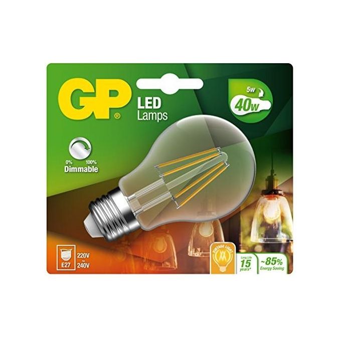 GP Lighting Lampadina Led Filament Classic E27 5W 40W Dimmerabile 470lm
