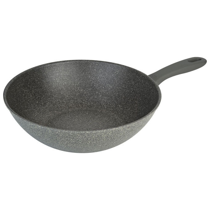 Ballarini 75002-937-0 Murano Wok Antiaderente 5 Strati Granitium Extreme Induzione Termo-Spot colore Grigio