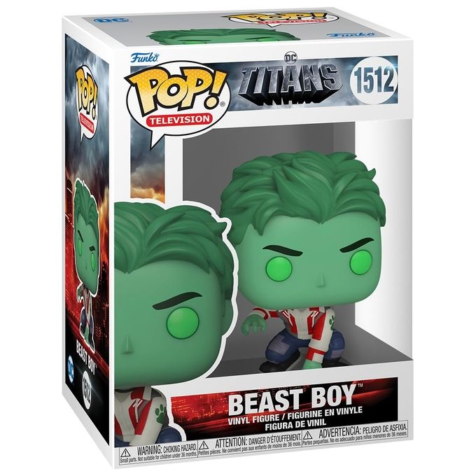 Funko Figura Collezionabile Pop! Titans Beast Boy 1512 Design Dettagliato per Appassionati e Collezionisti di Action Figures