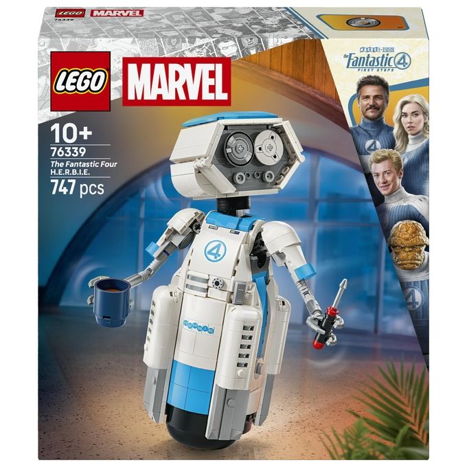 Lego 76339 Super Heroes I Fantastici Quattro H.E.R.B.I.E. 747 pezzi articolato con occhi rotanti e accessori riponibili colore Nero