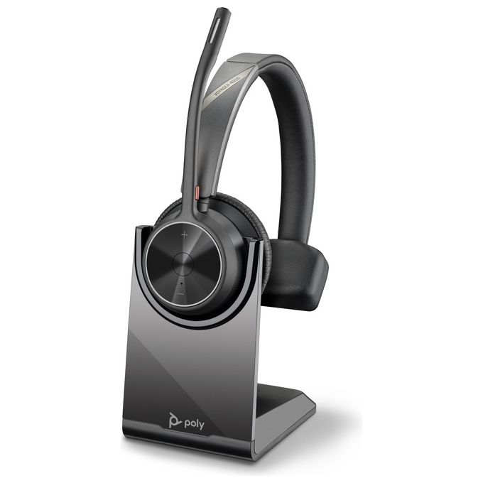 POLY 218471-01 Voyager 4310 Cuffie Monoaurali Wireless Bluetooth 5.2 con Adattatore USB-A BT700 Supporto di Ricarica incluso colore Nero