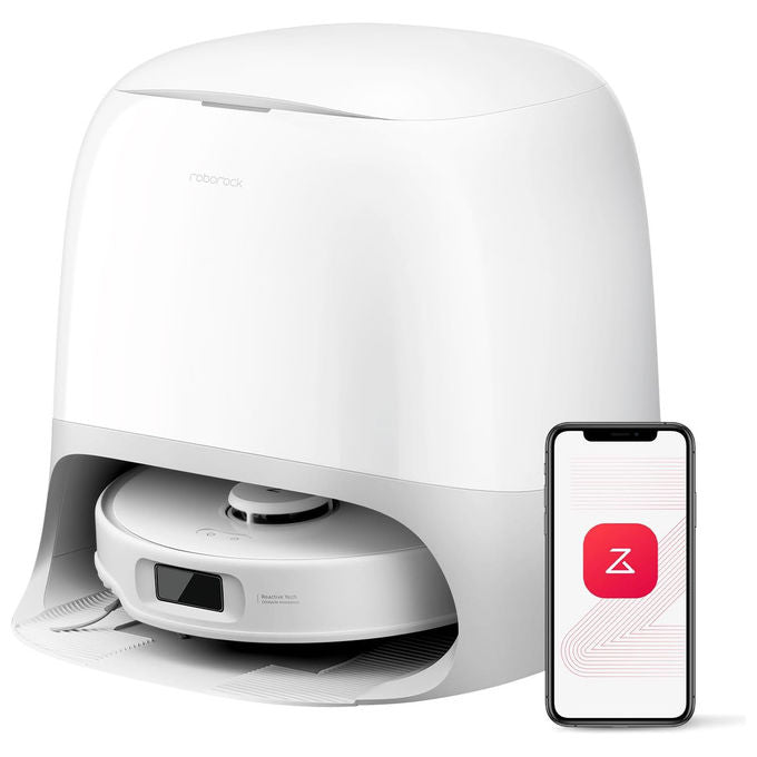 Roborock 8.01.1201 Qrevo Curv Robot aspirapolvere e lavapavimenti Navigazione LiDAR Aspirazione 18.500 Pa Stazione 3.0 Auto-svuotamento e Asciugatura colore Bianco